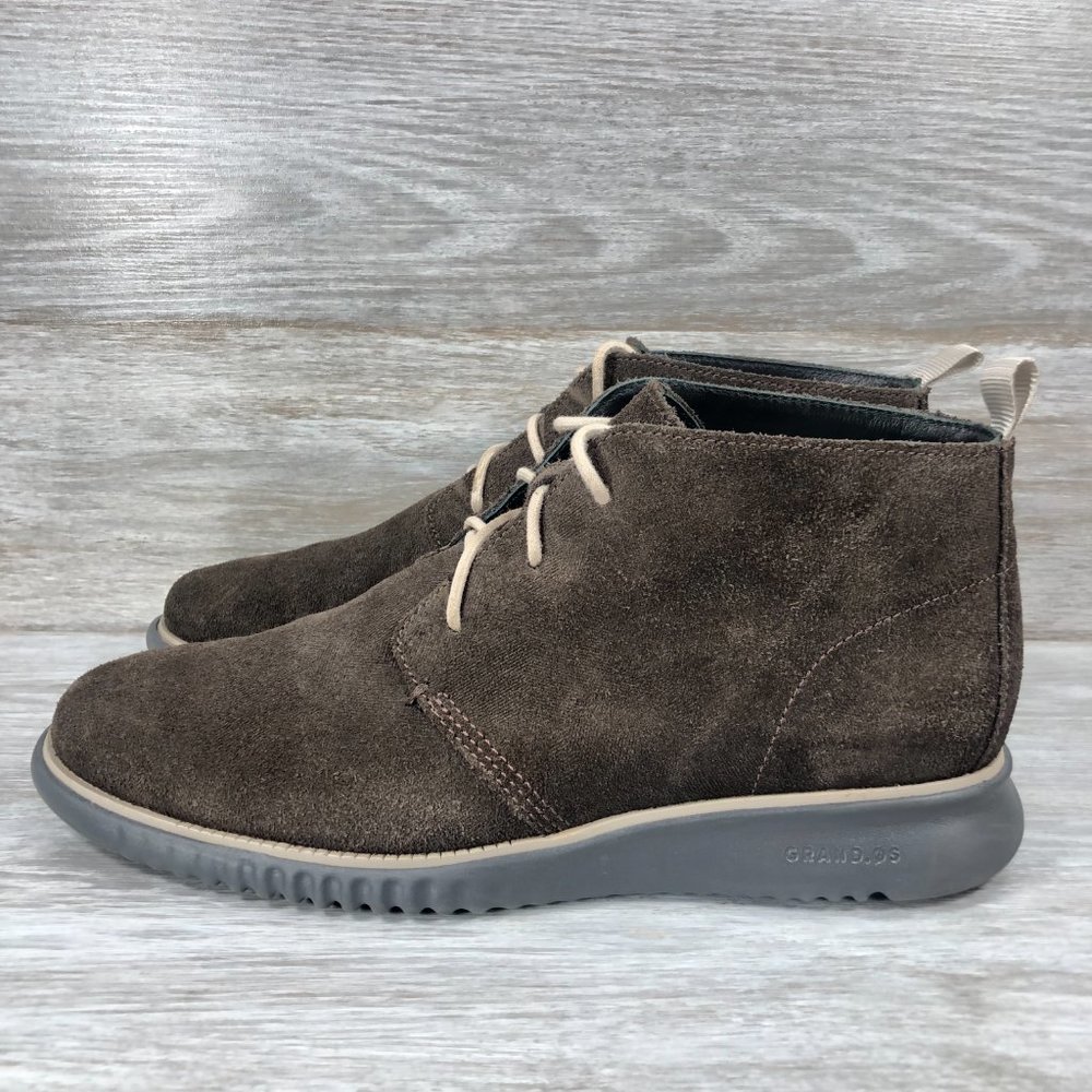 Cole Haan Mens Grand 0.3 C28112 Brown Suede Chukka Boots Size US 10.5 M